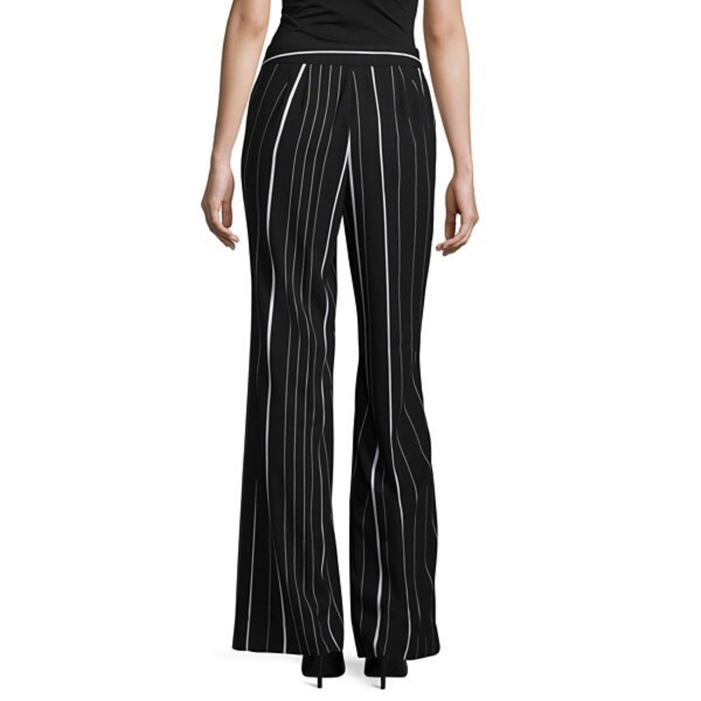 Worthington Wide Leg Black and White Strip Pants